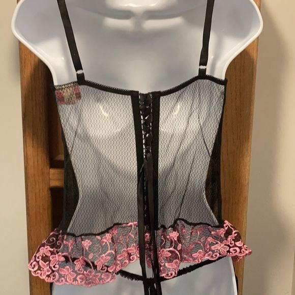 Elegant Moments black & pink corset.  NEW - Picture 3 of 3